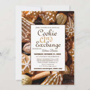 Invitation Élégant Cookie Exchange Party de Noël