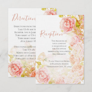 Invitation Elégant corail rose Secret Rose Garden Wedding Inv