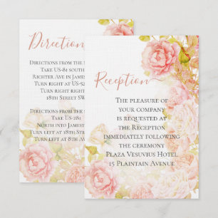 Invitation Elégant corail rose Secret Rose Jardin Mariage