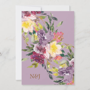 Invitation Elégant couleur brillant Loose Aquarelle Floral