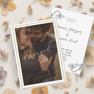 Invitation élégant crémeux moderne photo floral