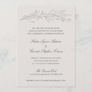 Invitation Élégant croquis gris crayon Dîner de répétition de