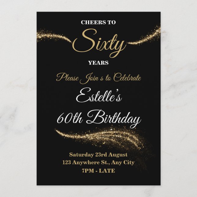Invitation Elegant Customizable Birthday Invite Stylish Card (Devant)