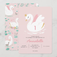 élégant cygne rose girly pour enfants 