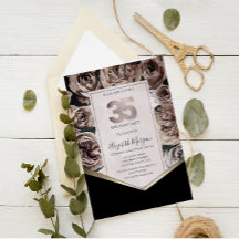 Elégant Dark Roses 35e anniversaire