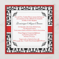 Invitation élégant de remous de damassé [rouge]