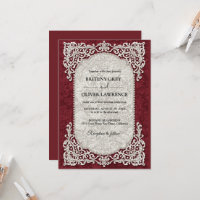 Élégant Dentelle Vintage Napperon Mariage Bourgogn