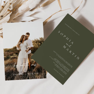 Invitation Élégant design moderne photo Mariage classique