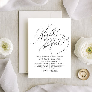 Invitation Élégant Dîner de Répétition Simple Tourbillon Scri