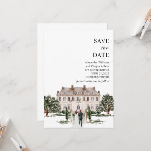 Invitation Élégant domaine de propriété Enregistrer la date