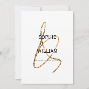 Invitation Élégant doré et minimaliste Mariage moderne
