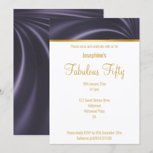 INVITATION ÉLÉGANT DRAPE SATIN DE LUXE PURPLE PERSONNALISÉ