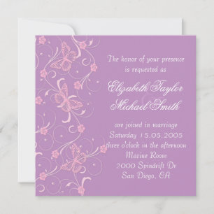 Invitation Elegant Dream Lavender Butterfly Wedding Invite