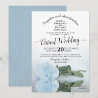 Elégant Dusty Blue Romantic Rose virtuel Mariage
