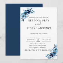 elegant dusty Blue watercolor flower bouquet