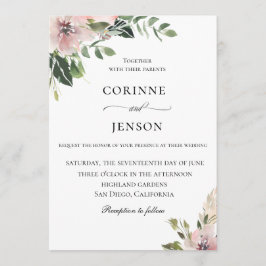 Invitation Elégant Dusty Mauve Mariage botanique