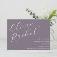Élégant Dusty Purple Script Bat mitzvah minimal