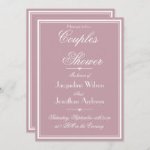 Élégant Dusty Rose Chic Script RSVP Couples Douche