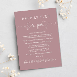 Invitation Elégant Dusty Rose Photo Réception de mariage