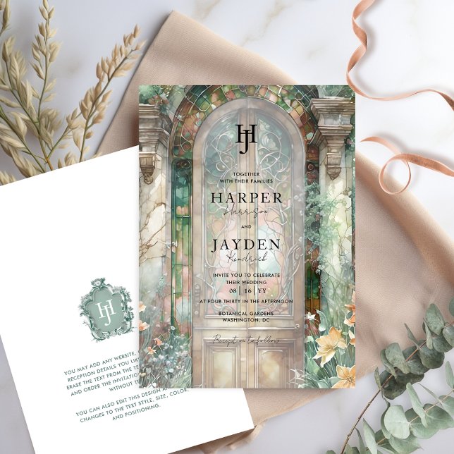 Invitation Elegant Earthy Tones Watercolor Wedding Monogram (Créateur téléchargé)