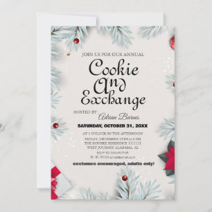 Invitation Élégant échange de biscuits à thème graphique Noël