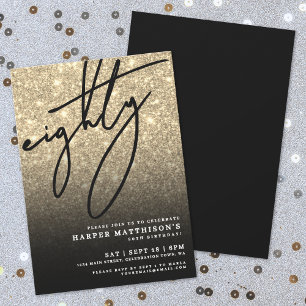 Invitation Elegant Eighty Or 80e anniversaire