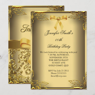 Invitation Élégant Élitaire Pour Toutes Occasions Fête Or Dam