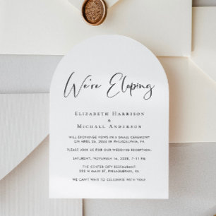 Invitation Élégant Elopement QR Code Arch Mariage Réception