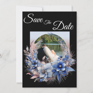 Invitation Élégant Enregistrer La Date Floral Newly Weds Mari