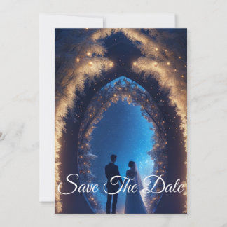 Invitation Élégant Enregistrer la date Mariage de Noël