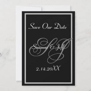 Invitation Élégant Enregistrer La Date Mariage Monogramme