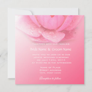 Invitation Elégant et beau nénuphar rose en mariage rose