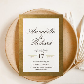 Invitation Elégant et luxueux or riche sauver la date