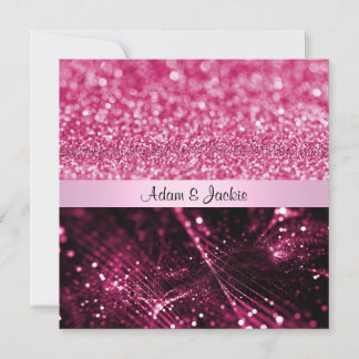 INVITATION ÉLÉGANT ET MODERNE MARIAGE SPARKLE ROSE