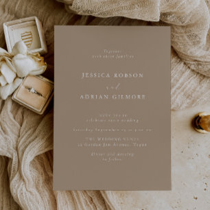 Invitation Élégant et moderne Pale Taupe Mariage