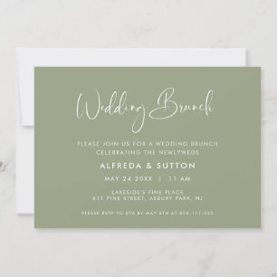 Invitation Elégant et moderne Sage Green Mariage Brunch