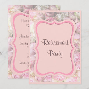 Invitation Élégant et romantique cadre de la retraite de bouq