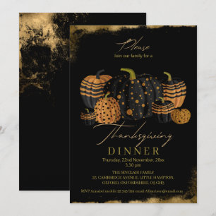 Invitation Elégant et sophistiqué Citrouille Thanksgiving