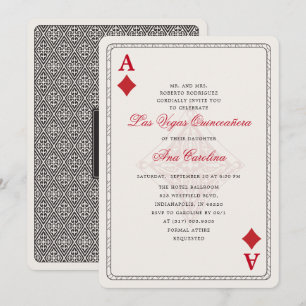 Invitation Elégant et unique Red Las Vegas Quinceañera