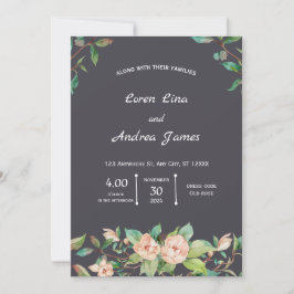 Invitation Élégant et vert naturel Floral et Botanique