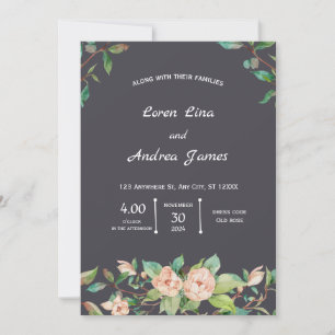 Invitation Élégant et vert naturel Floral et Botanique