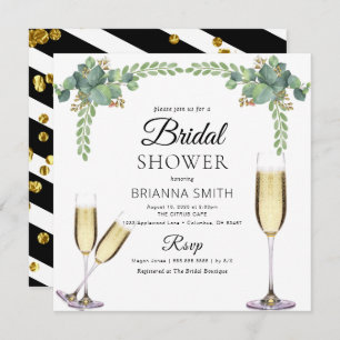 Invitation Elégant Eucalyptus Boozy Verdure douche nuptiale