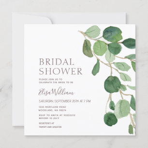 Invitation Elegant Eucalyptus Bridal Shower