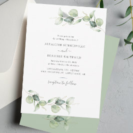 Invitation Elégant Eucalyptus Feuille Verdure Mariage rustiqu