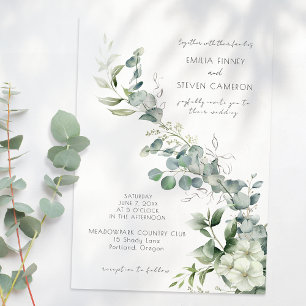 Invitation Elégant Eucalyptus Feuilles de verdure