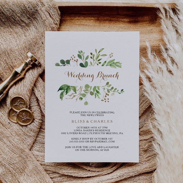 Invitation Elégant Eucalyptus Feuilles de verdure Mariage Bru (Créateur téléchargé)