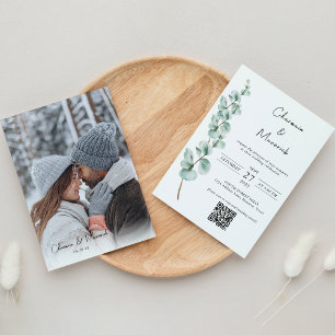 Invitation Elégant Eucalyptus Greenery Classics police Mariag