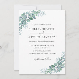 Invitation Elegant Eucalyptus Greenery Wedding