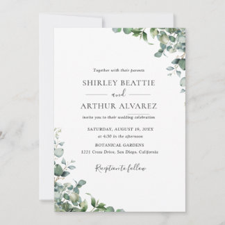 Invitation Elegant Eucalyptus Greenery Wedding