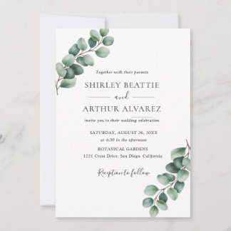 Invitation Elegant Eucalyptus Greenery Wedding